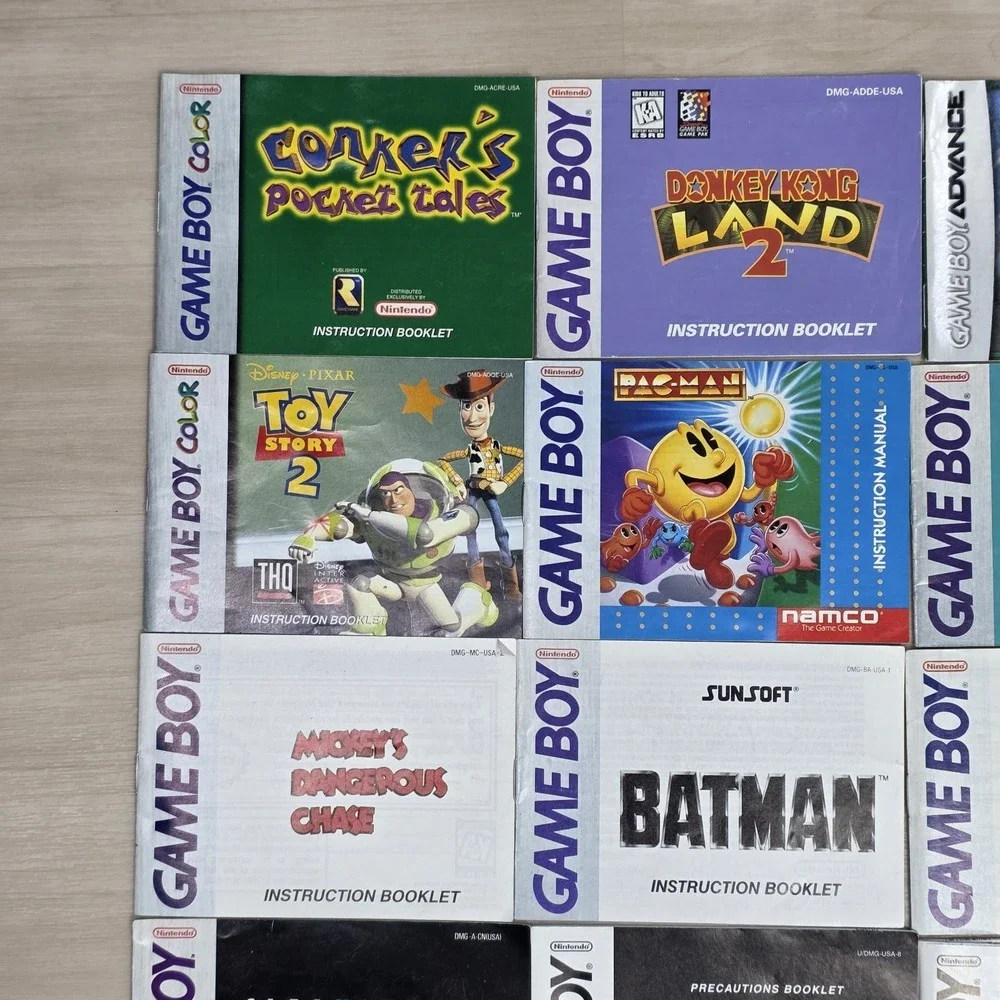 Lot of 23 Nintendo Gameboy + Color + Advance DS Instruction Booklets Manual Only